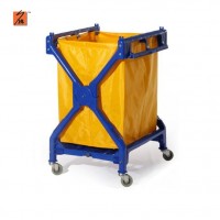 Cleaning Supplies PVC Bag Plastic Laundry Service Cart Foldable Laundry Cart Commercial Laundry Cart For Hotel