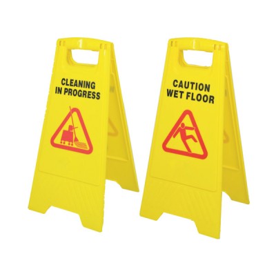 Bestseller Double Side Caution Sign Board Plastic Wet Floor Warning Caution Sign For Cleaning